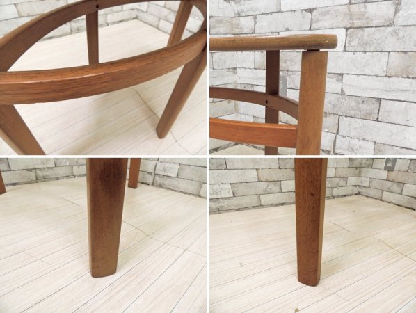 ネイサン ファニチャー NATHAN Furniture チーク材 ガラストップ ネストテーブル 4点セット ビンテージ 英国家具 ●