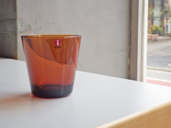 イッタラ iittala カルティオ グラス Kartio 廃番カラー ブラウン 2客セット BOX付き カイフランク ♪