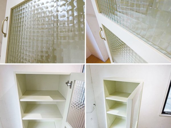 ウニコ unico ユーキューブ U-CUBE 廃盤 シングルキャビネット スリムカップボード アイボリーフランスアンティークスタイル ★