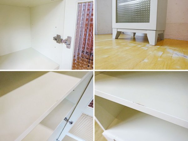 ウニコ unico ユーキューブ U-CUBE 廃盤 シングルキャビネット スリムカップボード アイボリーフランスアンティークスタイル ★