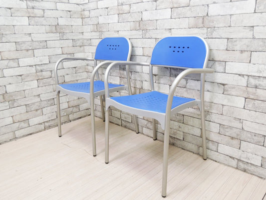 metal mobel arredo アルミパイプ アームチェア スタッキングチェア F Gerac 2脚セット サンドラーシーティング Sandler seating●