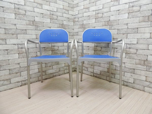 metal mobel arredo アルミパイプ アームチェア スタッキングチェア F Gerac 2脚セット サンドラーシーティング Sandler seating●