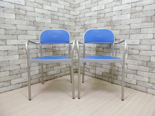 metal mobel arredo アルミパイプ アームチェア スタッキングチェア F Gerac 2脚セット サンドラーシーティング Sandler seating●