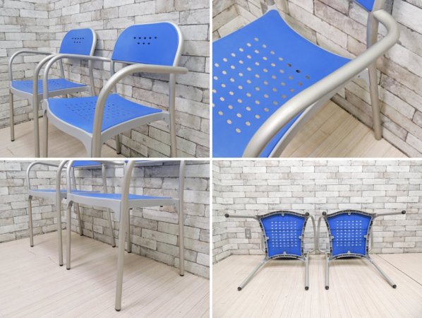 metal mobel arredo アルミパイプ アームチェア スタッキングチェア F Gerac 2脚セット サンドラーシーティング Sandler seating●