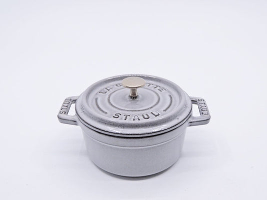 ストウブ staub ミニ ピコ ココット ラウンド グレー系 ホーロー鍋 両手鍋 10cm 0.25L 箱付 ●