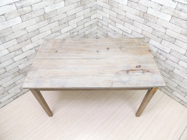 アンティークスタイル Antique Style パイン材 ダイニングテーブル W120cm 作業台 ディスプレイ台 店舗什器 シャビーシック ●