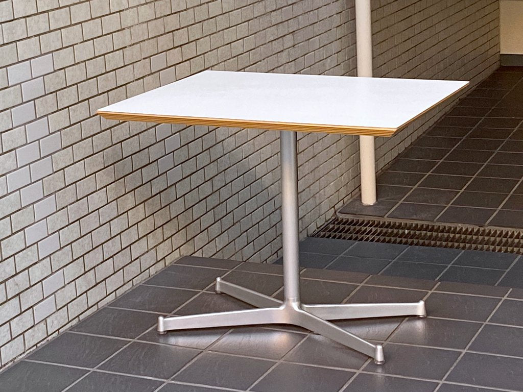 ディーアンドデパートメント D&DEPARTMENT カフェテーブル Cafe Table ホワイトメラミン天板 クロームメッキ X脚 ミッドセンチュリー ■