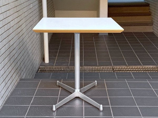 ディーアンドデパートメント D&DEPARTMENT カフェテーブル Cafe Table ホワイトメラミン天板 クロームメッキ X脚 ミッドセンチュリー ■