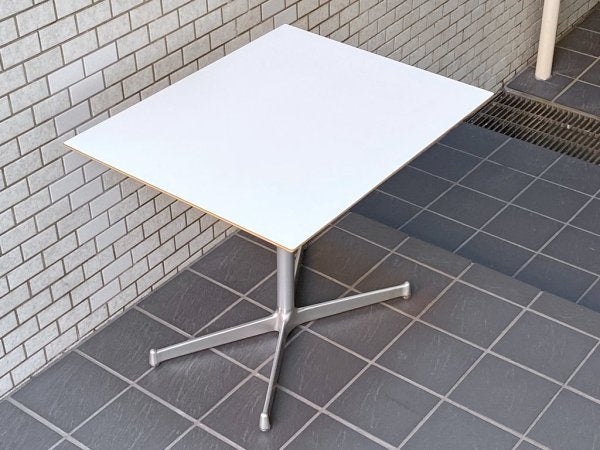 ディーアンドデパートメント D&DEPARTMENT カフェテーブル Cafe Table ホワイトメラミン天板 クロームメッキ X脚 ミッドセンチュリー ■