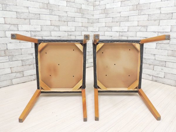 シンプルモダンスタイル Simple Modern Style ダイニングチェア ウッドフレーム × PVCレザー ブラック 2脚セット ●
