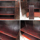 中国家具 漆塗り キャビネット 収納棚 大型 開き扉 朱色 3段 アジアンファニチャー Asian Furniture ビンテージ ●