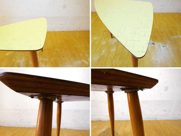 イギリス ビンテージ UK Vintage トライアングル サイドテーブル Side table スモールテーブル Triangle 3本脚 ミッドセンチュリーモダン ★