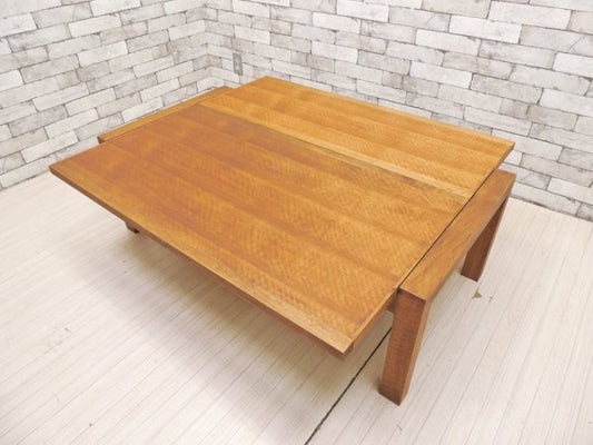 朝日木材 ボスコ BOSCO 伸長式 リビングローテーブル 天然木 ニヤトー材 ●