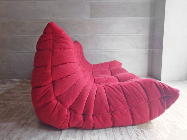 リーンロゼ ligne roset トーゴ Togo ソファ 3シーター 3P レッド ミッシェルデュカロワ 定価286,000円♪