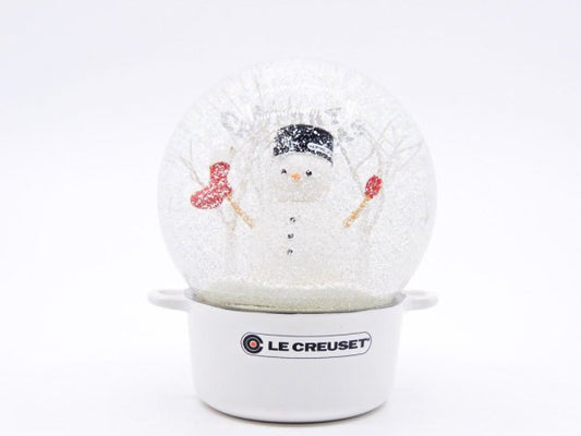ルクルーゼ LECREUSET クリスマススノードーム 2017 Christmas Edition ホワイト 雪だるま  元箱付 非売品 ●