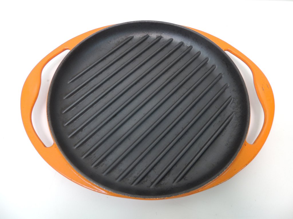 ルクルーゼ LE CREUSET グリル ロンド Grill Rondo オレンジ Φ25cm 両手鍋 ホーロー ●