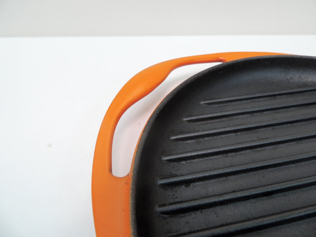 ルクルーゼ LE CREUSET グリル ロンド Grill Rondo オレンジ Φ25cm 両手鍋 ホーロー ●