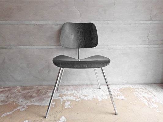 チャールズ & レイ・イームズ Charles & Ray Eames DCM ダイニングチェア オーク材 ブラック プライウッド メタルレッグ リプロダクト品 ♪