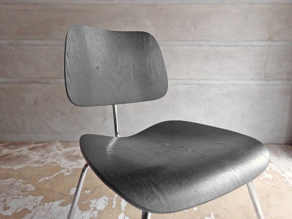 チャールズ & レイ・イームズ Charles & Ray Eames DCM ダイニングチェア オーク材 ブラック プライウッド メタルレッグ リプロダクト品 ♪