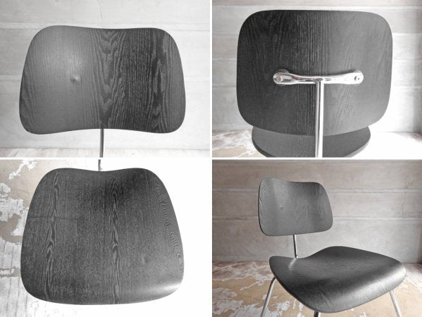 チャールズ & レイ・イームズ Charles & Ray Eames DCM ダイニングチェア オーク材 ブラック プライウッド メタルレッグ リプロダクト品 ♪