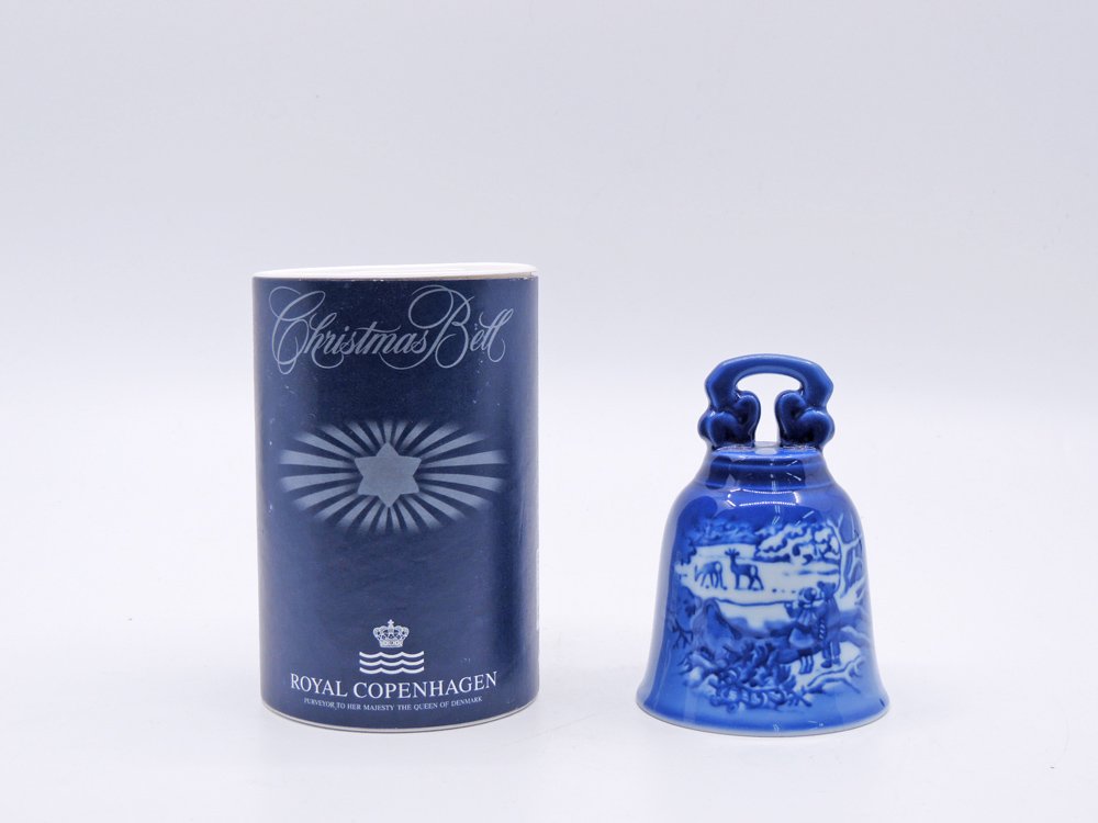 ロイヤルコペンハーゲン ROYAL COPENHAGEN クリスマスベル Christmas Bell 2002年 森の冬 Winter in the Forest 箱付 デンマーク 北欧雑貨 ●