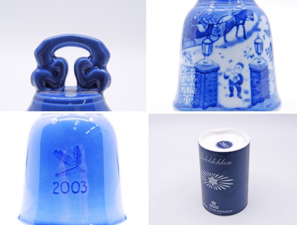 ロイヤルコペンハーゲン ROYAL COPENHAGEN クリスマスベル Christmas Bell 2003年 季節のあいさつ Seasons' Greetings 箱付 デンマーク 北欧雑貨 ●