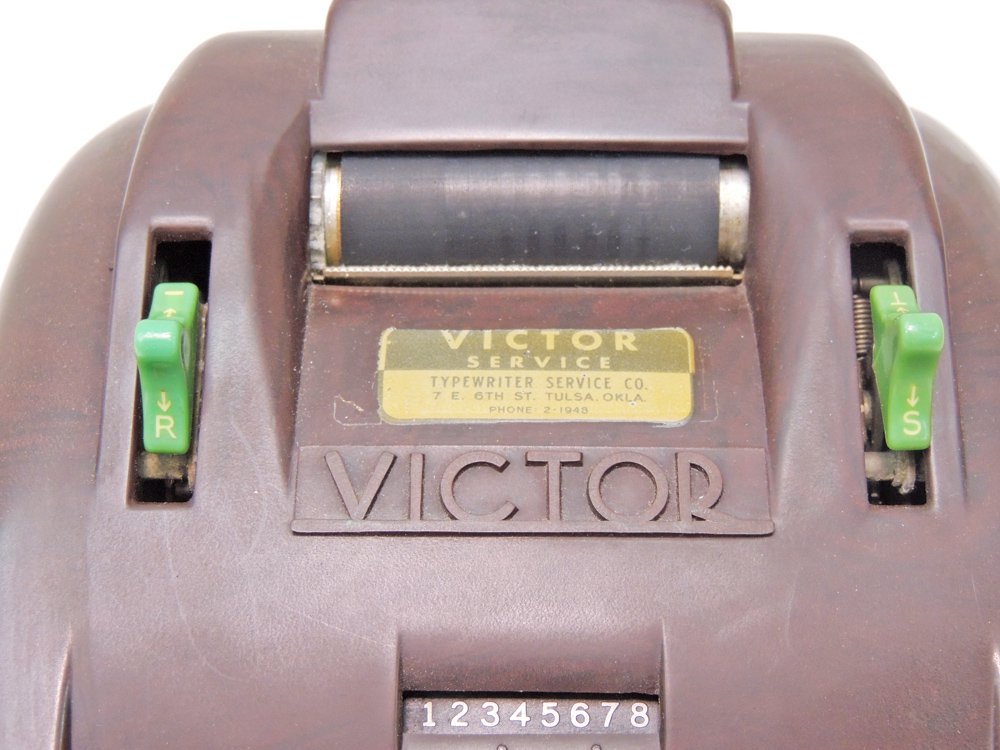 ビクター VICTOR 加算器 Adding Machine ブラウン ベークライト レジスター 収納ボックス付  店舗什器 ディスプレイアイテム 1930s ビンテージ ジャンク品 ●