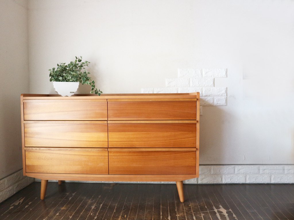 ウニコ unico アルベロ ALBERO ワイド チェスト サイドボード チーク材 北欧 ビンテージ スタイル ◎