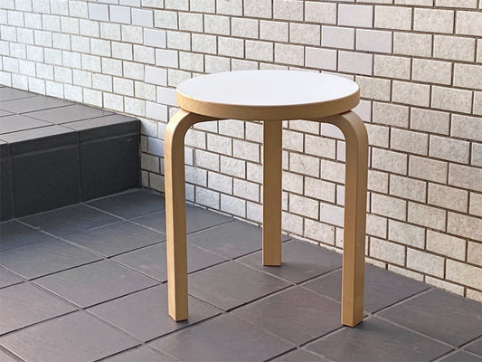 アルテック artek スツール60 Stool60 3本脚 バーチ材 ホワイト アルヴァ・アアルト フィンランド 北欧家具 ■