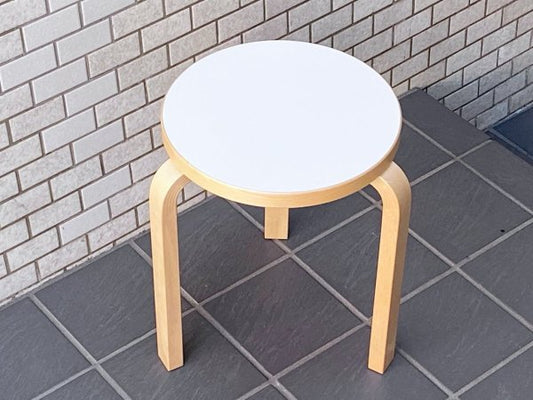 アルテック artek スツール60 Stool60 3本脚 バーチ材 ホワイト アルヴァ・アアルト フィンランド 北欧家具 ■