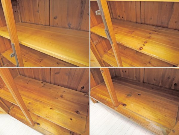 ビンテージ Vintage パイン材 キャビネット シェルフ H170cm カントリースタイル リメイク家具 ●