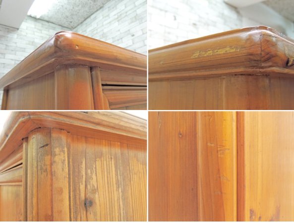 ビンテージ Vintage パイン材 キャビネット シェルフ H170cm カントリースタイル リメイク家具 ●