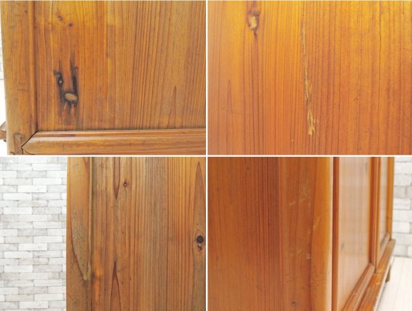 ビンテージ Vintage パイン材 キャビネット シェルフ H170cm カントリースタイル リメイク家具 ●