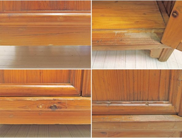 ビンテージ Vintage パイン材 キャビネット シェルフ H170cm カントリースタイル リメイク家具 ●
