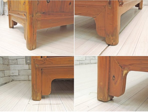 ビンテージ Vintage パイン材 キャビネット シェルフ H170cm カントリースタイル リメイク家具 ●