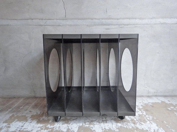 スペースエイジ デザイン アクリル レコードラック キャスター付き ♪