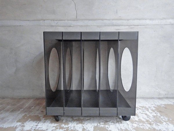 スペースエイジ デザイン アクリル レコードラック キャスター付き ♪