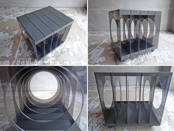 スペースエイジ デザイン アクリル レコードラック キャスター付き ♪