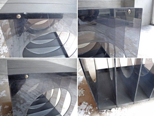 スペースエイジ デザイン アクリル レコードラック キャスター付き ♪