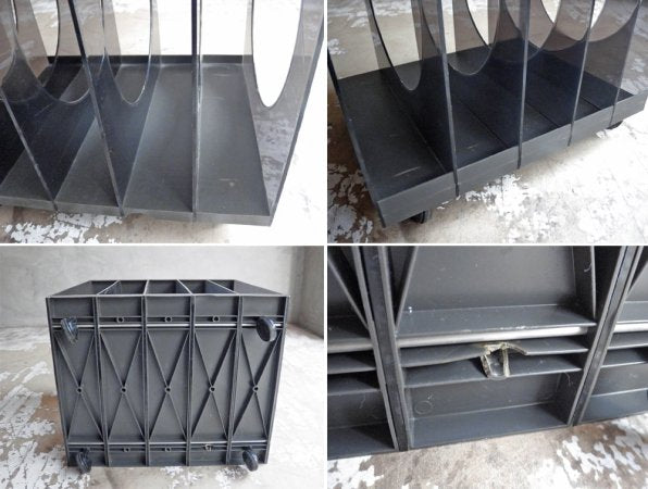 スペースエイジ デザイン アクリル レコードラック キャスター付き ♪