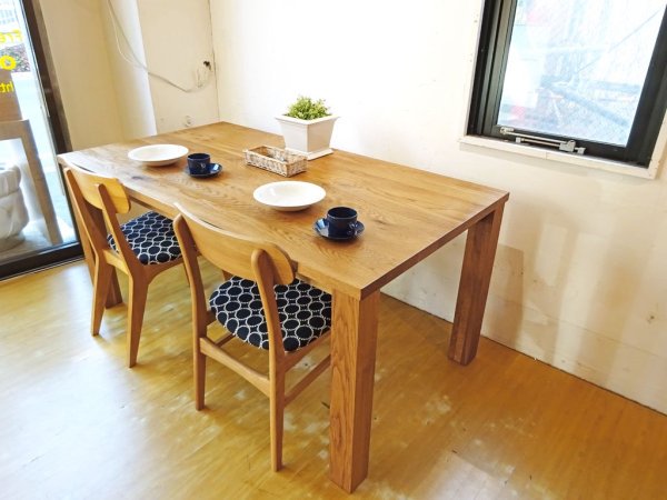 広松木工 Hiromatsu フレックス ウッド ダイニングテーブル FREX Wood Dining table オーク無垢材 ナチュラルモダン 定価 21.6万円 ★