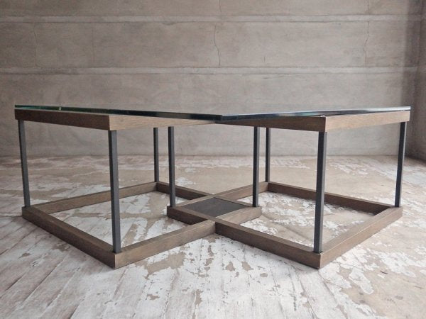 アルテジャパン ARTE GLASS INTERIOR リビング Living ガラステーブル WT-16 オーク材 モダンデザイン 定価97,020円 ♪