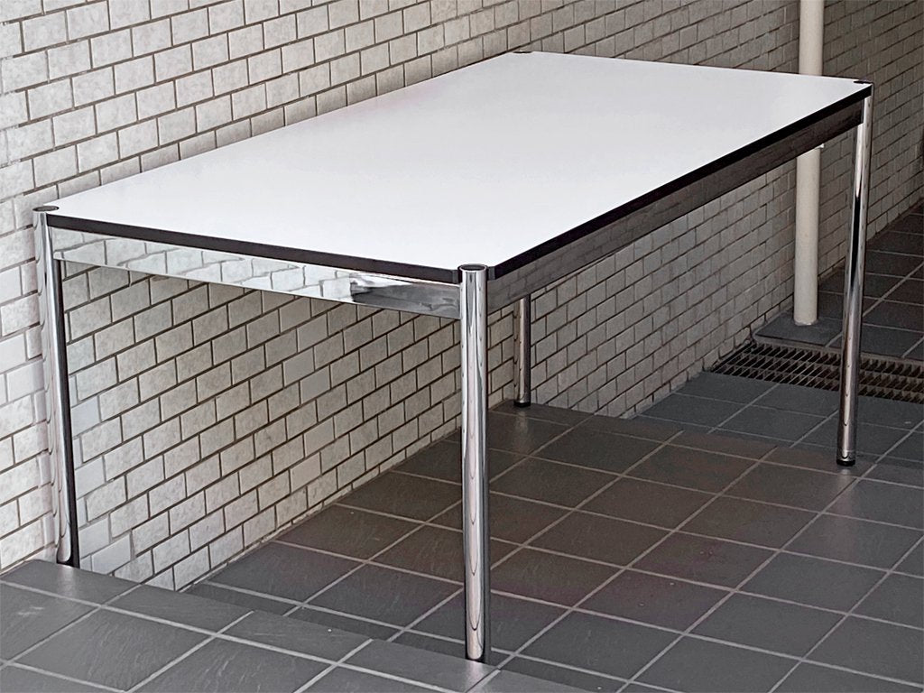 USMハラー USM Haller モジュラーファニチャー Modular Furniture ハラーテーブル ワークデスク W150cm 高さ調整リング付き ホワイトラミネート天板 ■