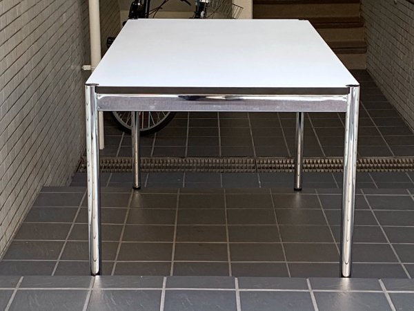 USMハラー USM Haller モジュラーファニチャー Modular Furniture ハラーテーブル ワークデスク W150cm 高さ調整リング付き ホワイトラミネート天板 ■