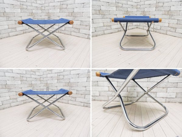 ニーチェア エックス Ny chair X フォールディングチェア 折り畳みチェア オットマン付 ブルー 新居猛 定価:\66,000- ●