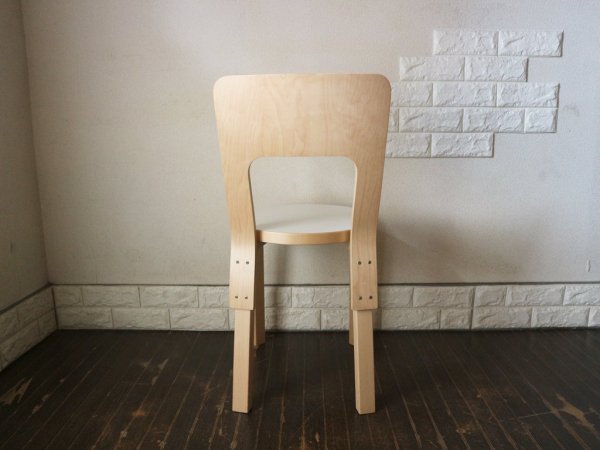 アルテック artek チェア66 Chair66 バーチ材 × ホワイトラミネート ダイニングチェア アルヴァ・アアルト フィンランド 北欧家具 B ◎