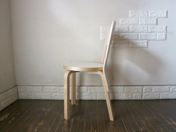 アルテック artek チェア66 Chair66 バーチ材 × ホワイトラミネート ダイニングチェア アルヴァ・アアルト フィンランド 北欧家具 A ◎