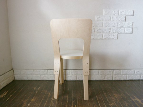 アルテック artek チェア66 Chair66 バーチ材 × ホワイトラミネート ダイニングチェア アルヴァ・アアルト フィンランド 北欧家具 A ◎