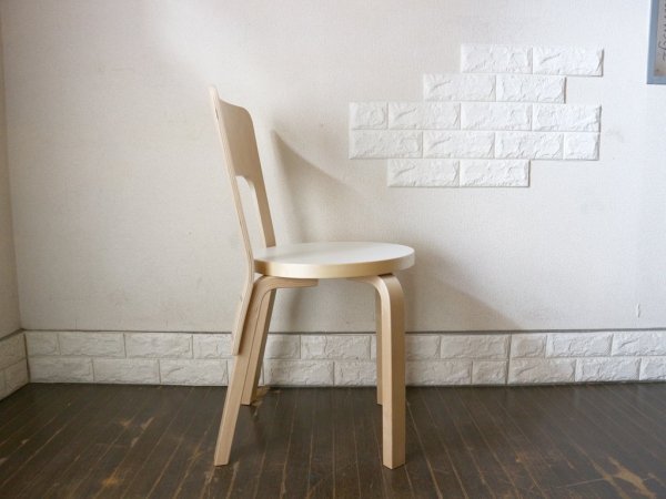 アルテック artek チェア66 Chair66 バーチ材 × ホワイトラミネート ダイニングチェア アルヴァ・アアルト フィンランド 北欧家具 A ◎