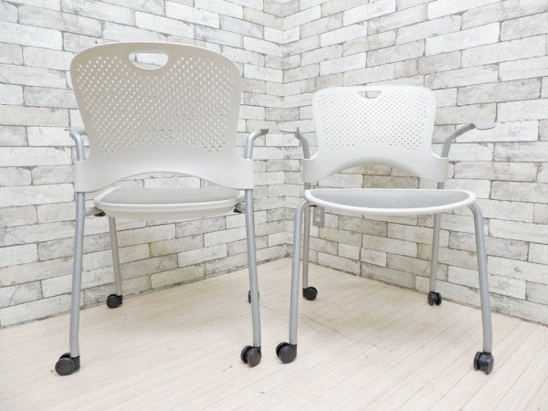 ハーマンミラー Herman miller ケイパーチェア CAPER Chair フレックスネット メタリックシルバー ジェフ・ウェバー 2脚セット 合計定価￥136,400- A ●